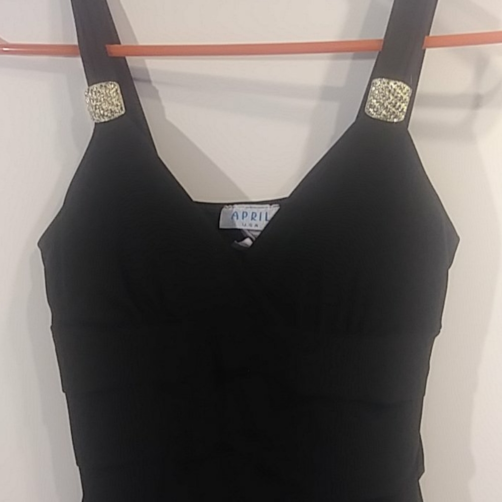 Black Ruffle Mini Dress - Picture 3 of 8